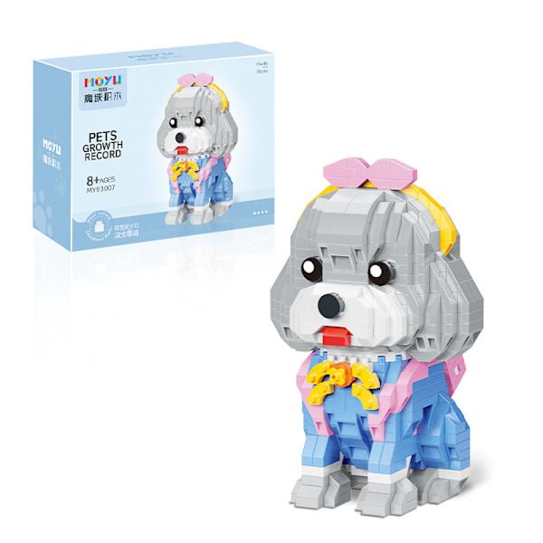 Teddy Byggeklodser, Mini Klodser Byggesæt Hund, Sød Dyre Serie Mikro Mini Byggeklodser Sæt, Hund Mikro Byggeklodser til Drenge & Piger