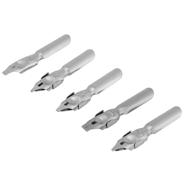 Engelsk Kalligrafi Træ Dip Pen Håndtag Nib Holder + 5 Flade Nibs 1MM 1.2MM 1.8MM 2MM 3MM