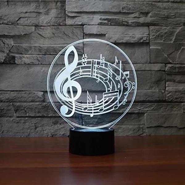 3D Musikalske Noder Form Natlampe 7 Farveskift LED Bordlampe