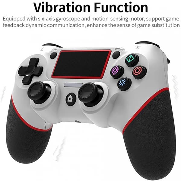 Trådløs BT Gaming Gamepad med Touchpad Vibrerende 6-akset Ha E