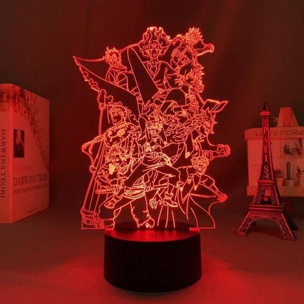 Black Clover LED 3D Lampe Illusjonslys Skrivebordslampe Japansk A
