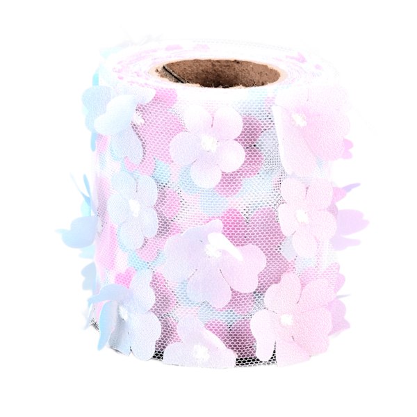 Blommor Tulle Rullar 8cm 10yd Utsökt Ljus Vacker DIY Flexibel Bred Applikation Tulle Rulle Spole FabricGradient Lila