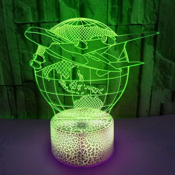 3D Fly Natlampe Illusion Natlampe 16 Farve Chan