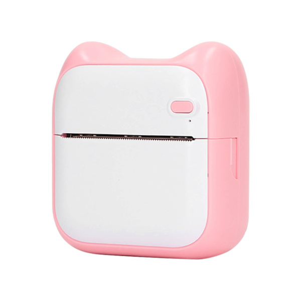 Termisk printer Bluetooth direkte forbindelse USB opladning 203DPI 1000mAh bærbar mini billedprinter med pink printpapir