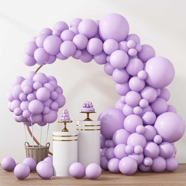 129 kpl pastellinvioletteja ilmapalloja eri kokoja 18 12 10 5 tuumaa kaariholviin, vaaleanvioletteja ilmapalloja syntymäpäiville vauvakutsuille sukupuolen paljastamiseen häihin Pastel Purple