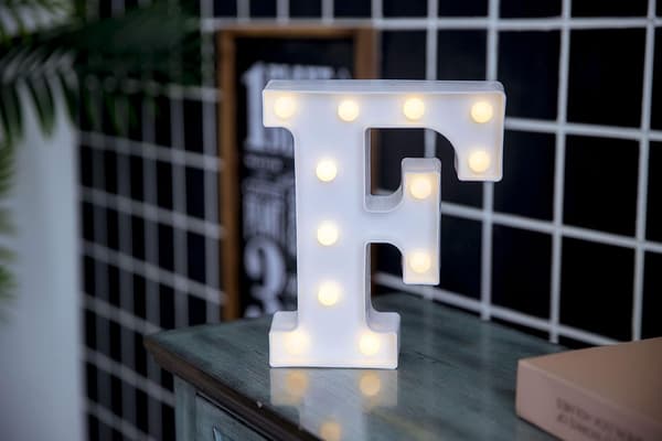 LED Bogstav Lys Alfabet Lysende Skilt til Natlampe Hjem