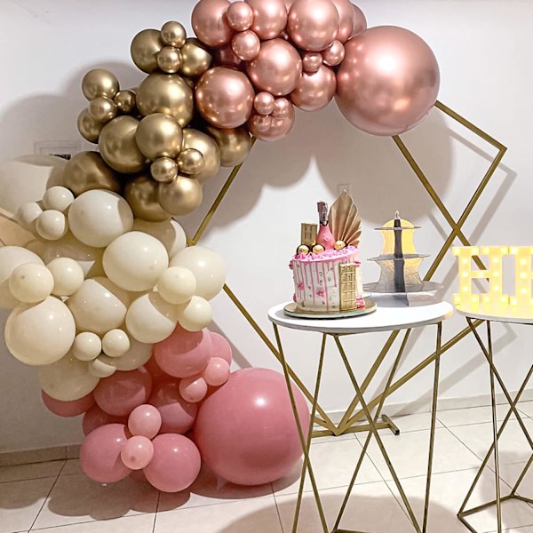 129 stk. Rosaguldballoner Latexballoner Forskellige Størrelser 18 12 10 5 Tommer Festballon Sæt til Fødselsdagsfest Valentinsdag Baby Shower Graduatio Rose Gold