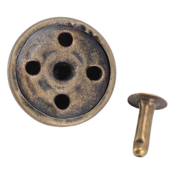 100 set svampnitar nitar 22mm DIY järnkon spikar och nitar svampspets huvudnit nitar för reparation av väskor skor brons
