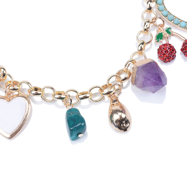 Kvinnors blommiga legering halsband diamant boho halsband, bästa Gi