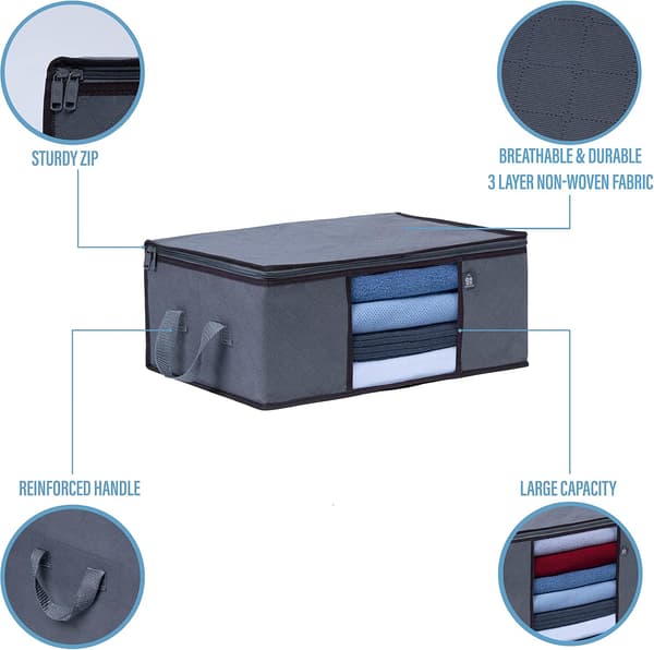 1 Pack Medium Klädförvaringsväska Organizer Med Förstärkt