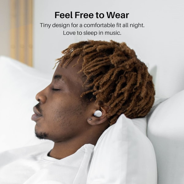 A1 Mini trådløse ørepropper Bluetooth 5.3 i øret lette hodetelefoner innebygd mikrofon, IPX5 vanntett, oppslukende premiumlyd langdistansekon White