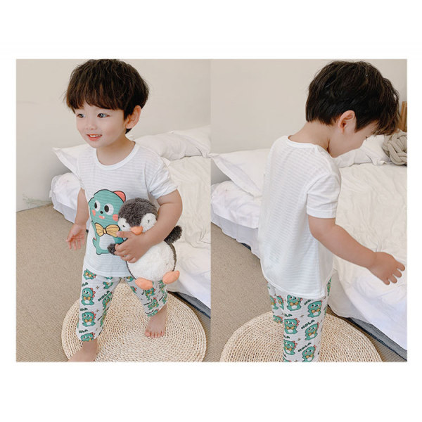 Toddler Unisex 2-delat pyjamas set, L (Lilla dinosaurien)