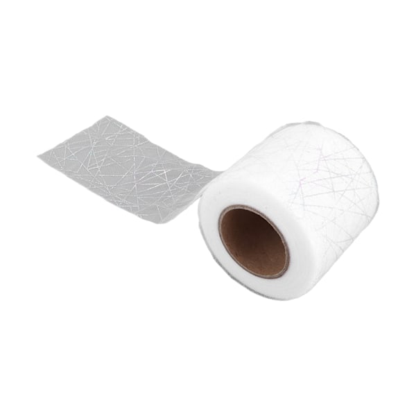 Tulle Rulle Symfoni Spindel Rörigt Nät Tulle Rulle DIY Båge Hårprydnad Material Band Vit