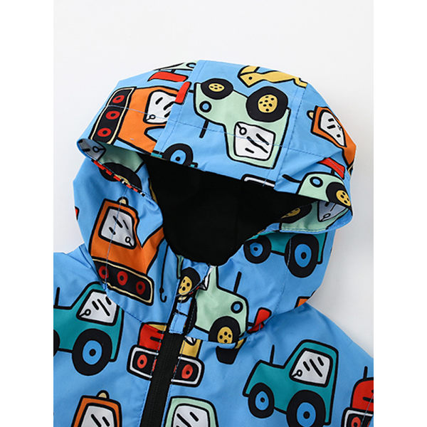 2024 Nya Pojkar Toddler Cartoon Huvtröjor Jacka Cool Långärmad Dragkedja Huvad Sport Sweatshirt Rock för Barn 140cm