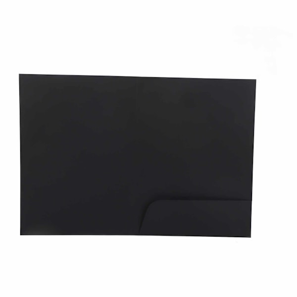 Fickmapp L-formad mapp Bevel Design Inbyggd ficka Bekväm att sätta papper MappEnkel plugg Svart