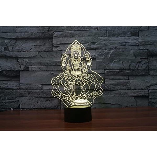 Buddha 3D LED Natlampe med USB Berøringsbordlampe som Dekoration Juleferie Lys Fire Håndfigurer Held Deco Gave