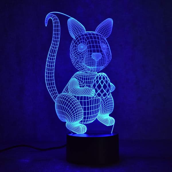 Egern 3D Illusion LED Natlampe Bordlampe, Firstone 7 Farver