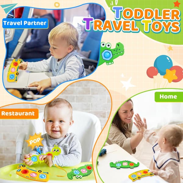 3PC Julstrumpa Fidget Popper Leksaker - Sensorisk Pop It för Småbarn, Flygplansresor & Partyfavoriter, Autism-