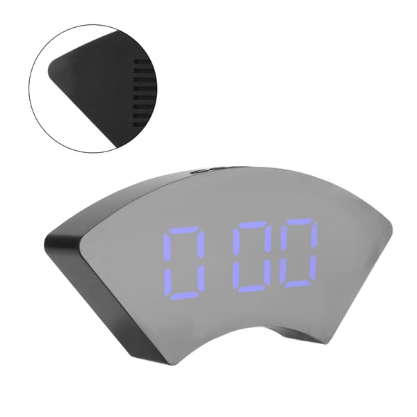 Klocka Enkel Elektronisk LED USB Mute Digital Väckarklocka för Kontor Sovrum Vardagsrum Blå