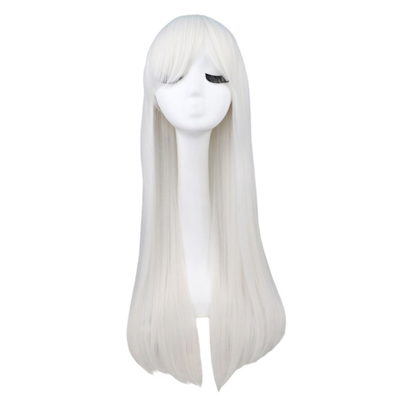 Wekity 80cm Vacker Charmig Cosplay Rak Hår Peruk, Vit