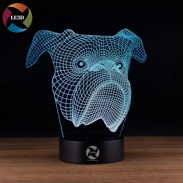 3D Optisk Illusjon Nattlys - 7 LED Fargeskiftende Lampe