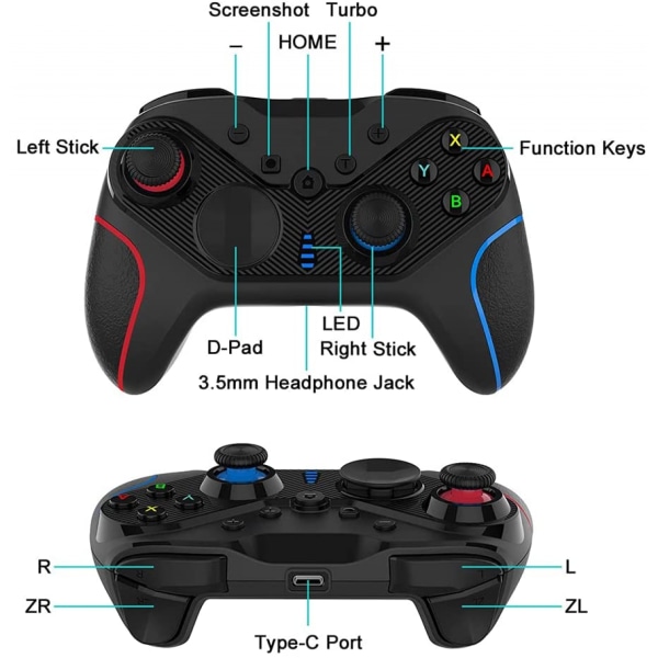 Axis Wireless BT Game Controller med Gyroscope Gamepad Dual