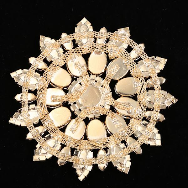 Kristallglas Strass Dekoration DIY Kläder Kvinnor Tillbehör 11cm(Blå Guld Bas)