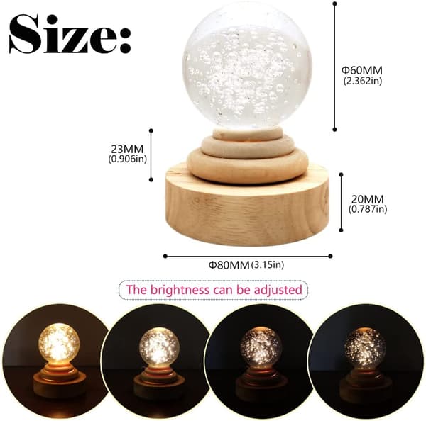 3D Boble Krystallkule Nattlys - LED Planet Projeksjon L