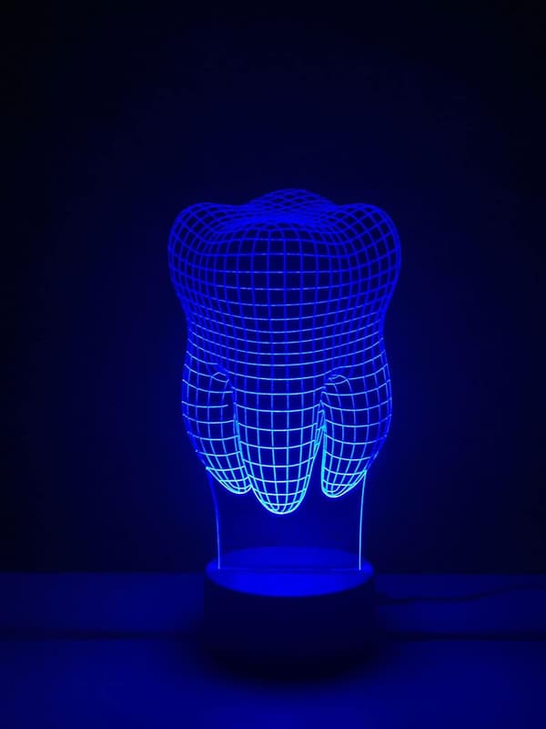 Tann 3D Illusjon Nattlys Akryllys 3D Kunst Tann LE