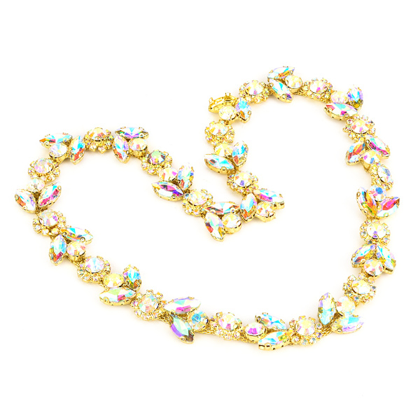 1 Yard Rhinestones Band Kristall Glas Borr Kedja Trim DIY Dekor Kläder Tillbehör (#5)