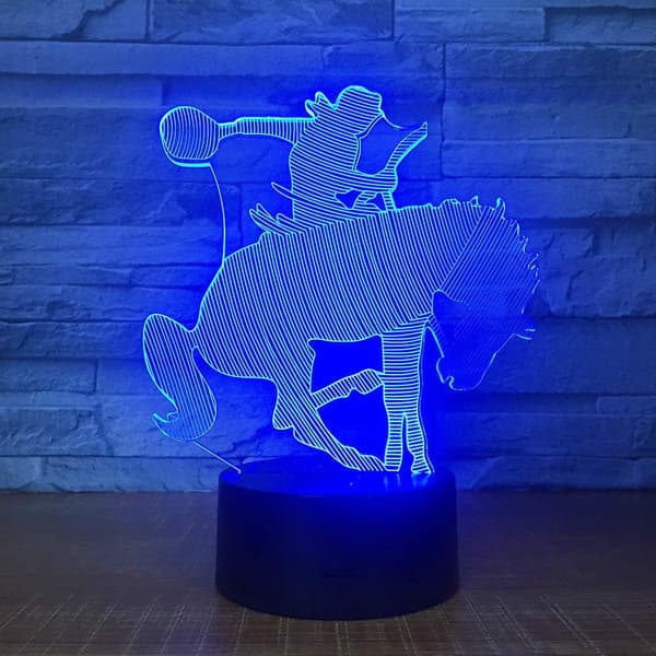 3D Heste Ridning Natlampe Illusion Natlys 7 Farver