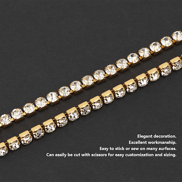 DIY Resin Diamond Crystal Rhinestones Kedja Trim Band Rulle Sy Hantverk Dekoration (#02)