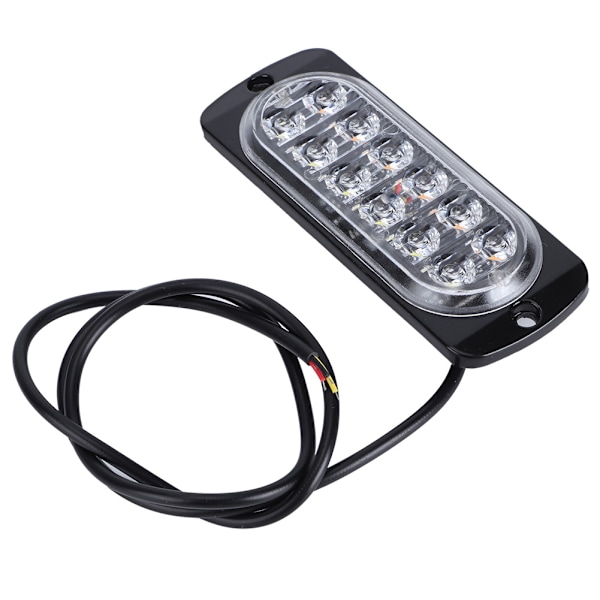 12-24V Lastebil Bil 12 LED Blinkende Strobe Nødlys Blinkende Lys Hvit/Gul