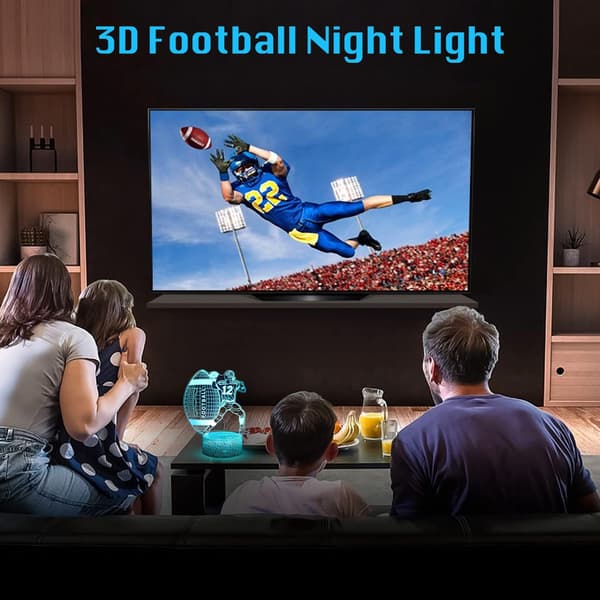 Fodbold 3D Illusion Lampe Natlys Fodboldgaver til mænd