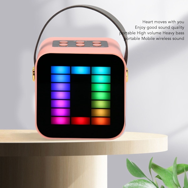 Mini Karaoke Maskine Sæt RGB Pickup Lys Digital Behandlings Chip Håndholdt Bærbar Bluetooth Højttaler med Mikrofon Pink