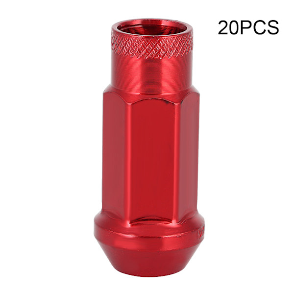 M12 x P1.5 Universal Aluminiumfälgmuttrar med Nyckelmodifieringstillbehör (Röd)