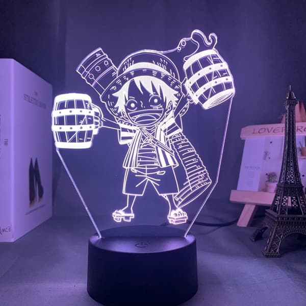 One Piece Luffy 3D Illusion Natlampe Smart Touch, RG