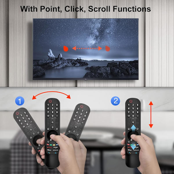 Magisk fjärrkontroll för LG-Smart-TV-fjärrkontroll, kompatibel med 2021/2022 LG UHD OLED QNED NanoCell 4K 8K Smart TV, med röst- och pekfunktion