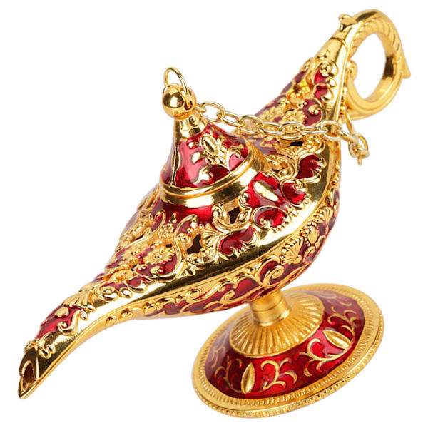 Metallskåret hul legendelampe hul Aladdin magisk ånd lys ønskepotte dekor (#1)