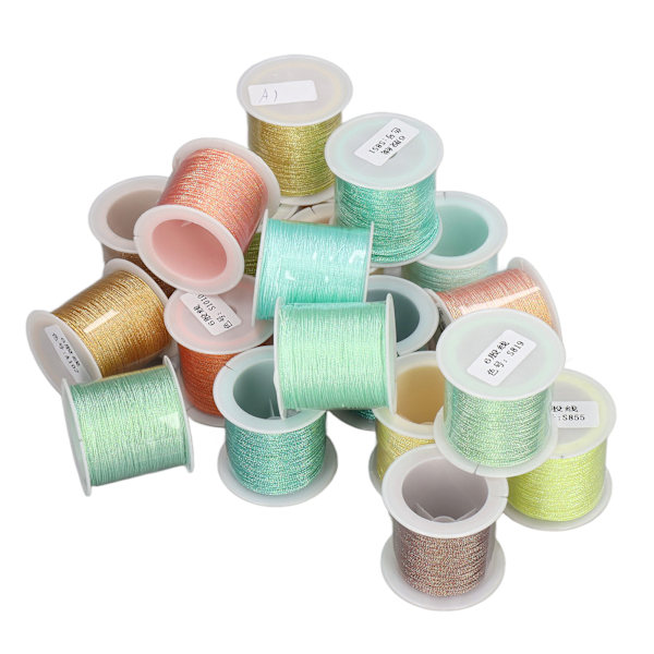 20 st 6 trådar broderitråd handvävd rep speciell symfoni grön gul polyester symaskintrådssats