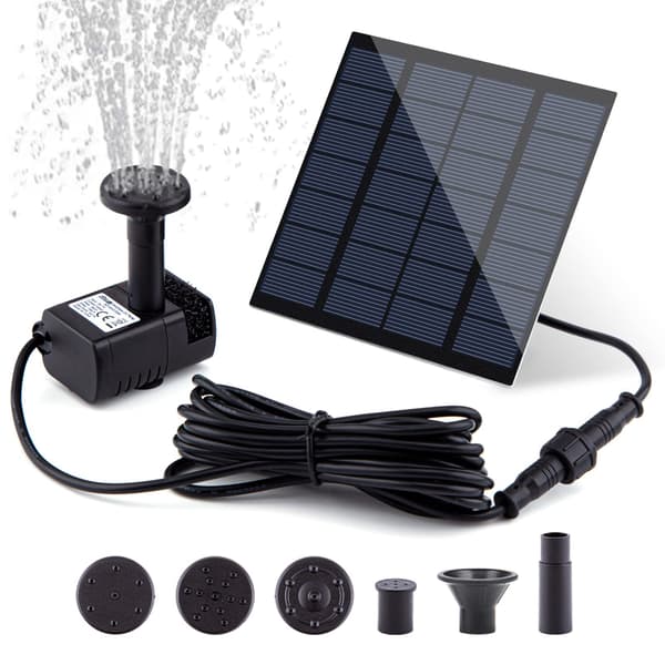 Solar Swing Bubbler-enhed, rustfrit stål, til fuglebad, havedam, pool, ilt- og vandbevægelse