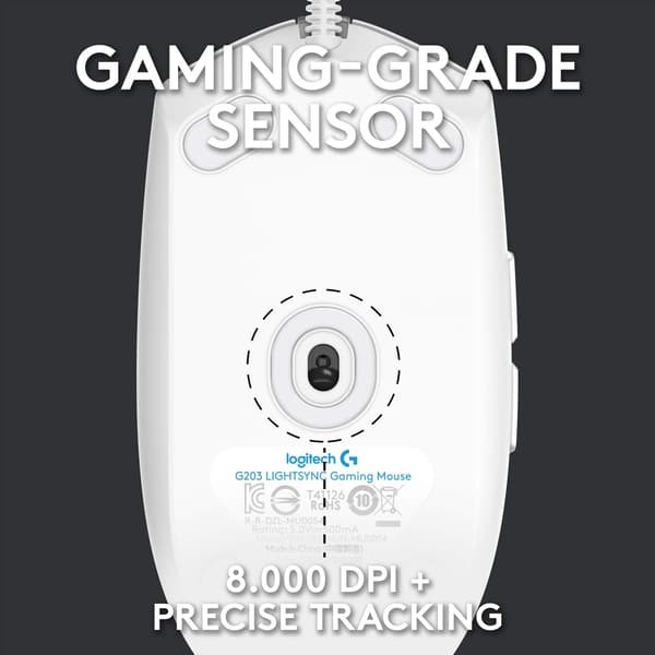 Kablet Gaming Mus, 8.000 DPI, Regnbue Optisk Effekt LYS