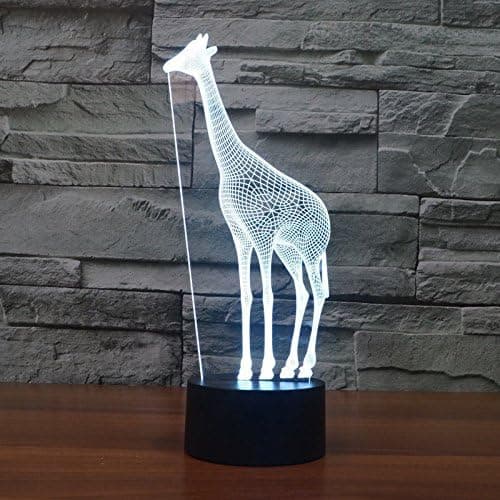 3D Giraffelampe Nattlys Berørings Bord Skrivebord Optisk Illusjon