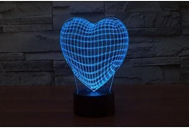 Ny 3D Kærlighedshjerte Natlampe Touch Switch Bord Skrivebord Optisk