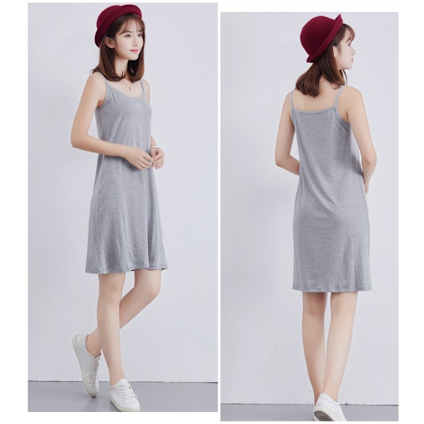 ull Slips Klänning Under klänning J4 Petticoat Underskirt(Grå XL)