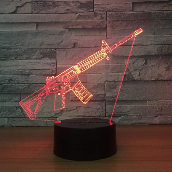 3D LED Pistol Optisk Illusjon Sensor Nattlys med Smart