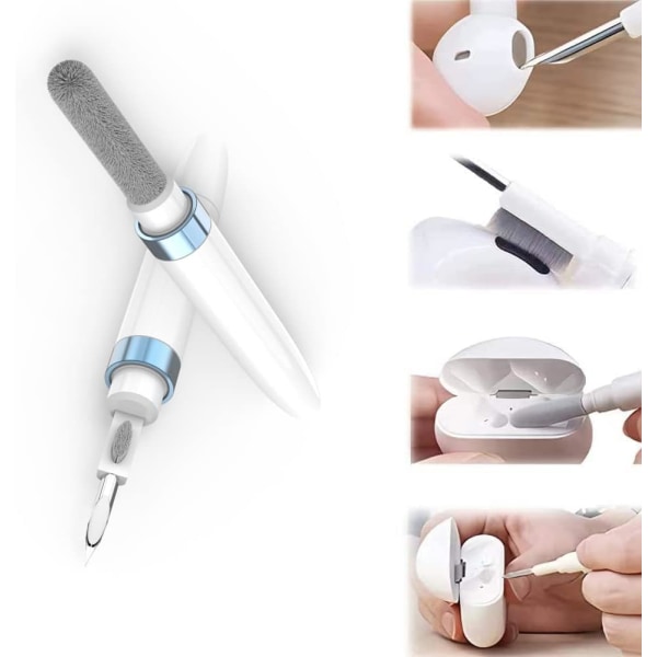 ECP4in1 for Airpod Cleaner Kit Equipped with a Flocked Sponge a Metal Pen Tip 2 High-Density Brush Easy Clean Hard-to-Touch Place Earbud Cleaning Kit