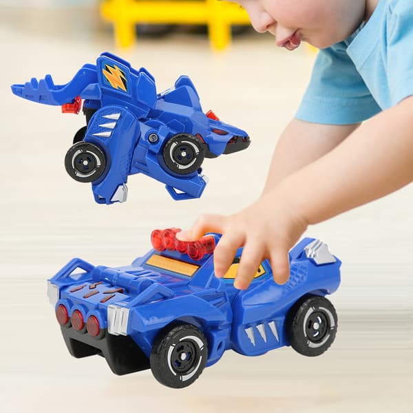 Deformationsdinosaurie figurer plast tröghetsdrag framåt bilfordonsleksaksmodell barn barn nyhet present Blue