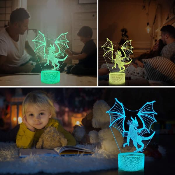 Dragen Natlampe til Børn, Ammonit 3D Illusion Lampe