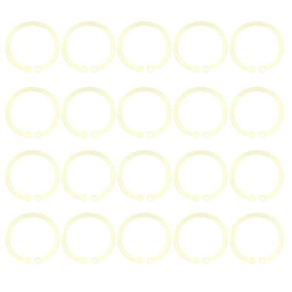 20 stk. Plastikringe Transparente Fleksible Løsblad Bogbinderinge til Skole Hjemmekontor Kort Dokument NotebookGul